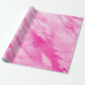 Hellrosa Vivid Rose Weiß Marmor Metallisch Geschenkpapier (Ungerollt)