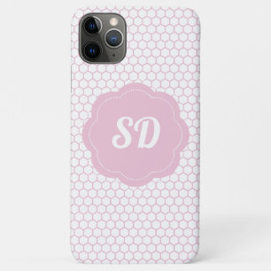 Hellrosa Wabenstruktur Individuelle Monogramm Case-Mate iPhone Hülle