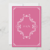 Hellrosa Wasserfarbe-Bogenrahmen Sikh-Hochzeit Einladung (Rückseite)