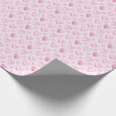 Hellrosa Wasserfarbe-Herzen Geschenkpapier (Ecke)