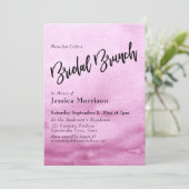 Hellrosa Wasserfarbe Ombre Bridal Brunch Einladung (Stehend Vorderseite)
