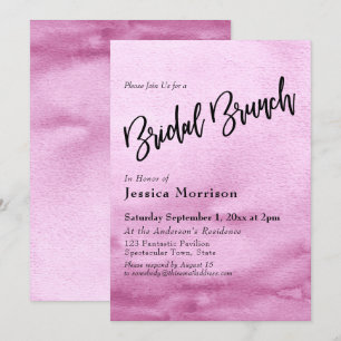 Hellrosa Wasserfarbe Ombre Bridal Brunch Einladung