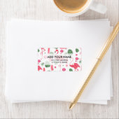 Hellrosa Wasserfarbe tropische Flamingo florale Adressaufkleber (Insitu)