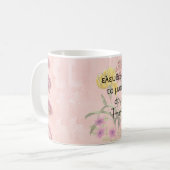 Hellrosa Wasserfarben-Blumen-Kaffeetasse Kaffeetasse (Vorderseite Links)