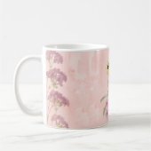 Hellrosa Wasserfarben-Blumen-Kaffeetasse Kaffeetasse (Links)