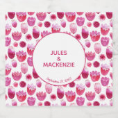 Hellrosa Watercolor Blossom Blumenzehen Alkoholflaschenetikett (Einzelnes Label)