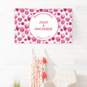 Hellrosa Watercolor Blossom Hochzeit Banner (Insitu)