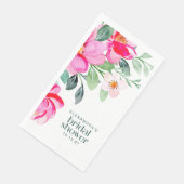 Hellrosa Watercolor Floral Brautparty Custom Serviette (Ecke)