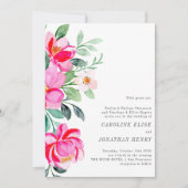 Hellrosa Watercolor Florale Feierliche Hochzeit Einladung (Vorderseite)