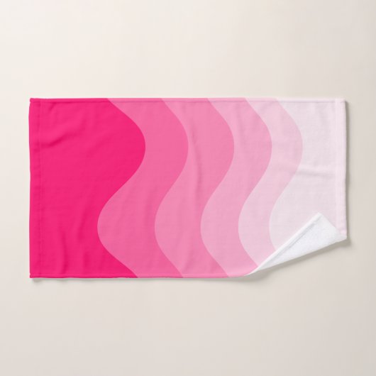 Hellrosa Wavey Stripe Modern Badhandtuch Set (Handtuch)