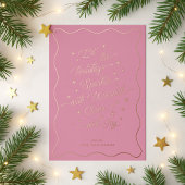 Hellrosa Wavy Border Sparkone Holiday Card Folieneinladung