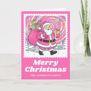 Hellrosa Weihnachtsmann Weihnachtsfeier Briefmarke Feiertagskarte