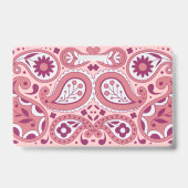 Hellrosa Weiß Paisley Design Blume Teertropfen Ausweis (Rückseite)