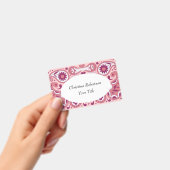 Hellrosa Weiß Paisley Design Blume Teertropfen Ausweis (Handheld)