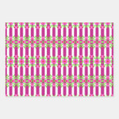 Hellrosa, weiß und grün geschenkpapier set (Vorderseite 3)