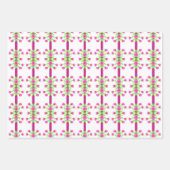 Hellrosa, weiß und grün geschenkpapier set (Vorderseite 2)