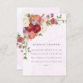 Hellrosa weiße Blume Kinderdusche anzeigen Begleitkarte (Vorne/Hinten)