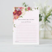 Hellrosa, weiße Blume Polterabend Ratschläge Begleitkarte (Stehend Vorderseite)