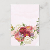 Hellrosa, weiße Blume Polterabend Ratschläge Begleitkarte (Rückseite)