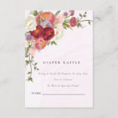 Hellrosa weiße Blume Windeln Raffel Baby Begleitkarte (Vorderseite)