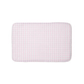 Hellrosa, weiße Quadrat-Muster Badematte (Vorderseite)