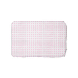 Hellrosa, weiße Quadrat-Muster Badematte