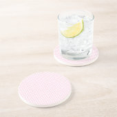 Hellrosa, weiße Quadrat-Muster Getränkeuntersetzer (Seite)