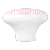 Hellrosa, weiße Quadrat-Muster Keramikknauf (Seitenansicht)