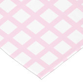 Hellrosa, weiße Quadrat-Muster Kurzer Tischläufer (Ecke)
