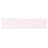 Hellrosa, weiße Quadrat-Muster Kurzer Tischläufer (Horizontal)