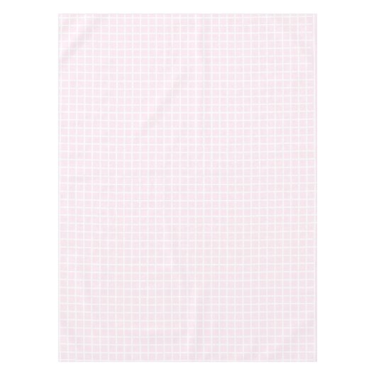 Hellrosa, weiße Quadrat-Muster Tischdecke (Vorderseite)