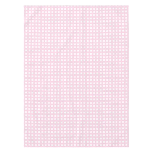 Hellrosa, weiße Quadrat-Muster Tischdecke (Vorderseite)