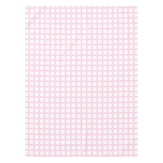 Hellrosa, weiße Quadrat-Muster Tischdecke (Vorderseite)