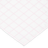 Hellrosa, weiße Quadrat-Muster Tischdecke (Schrägansicht)