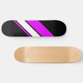Hellrosa, weiße Streifen schwarzer Hintergrund Skateboard (Horizontal)