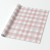Hellrosa Weiße Weiche Gingham-Rosafarbenes Karomus Geschenkpapier (Ungerollt)
