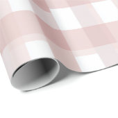 Hellrosa Weiße Weiche Gingham-Rosafarbenes Karomus Geschenkpapier (Rolleneckpunkt)