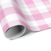 Hellrosa Weiße Weiche Gingham Röte Karo Muster Geschenkpapier (Rolleneckpunkt)