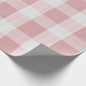 Hellrosa Weiße Weiche Gingham Röte Karomuster Geschenkpapier (Ecke)