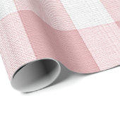 Hellrosa Weiße Weiche Gingham Röte Karomuster Geschenkpapier (Rolleneckpunkt)