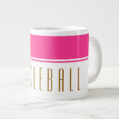 Hellrosa weißer Farbblock Ton PICKLEBALL Text Jumbo-Tasse (Vorderseite Rechts)