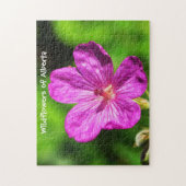 Hellrosa Wildblume blüht Grüngras Puzzle (Vertikal)