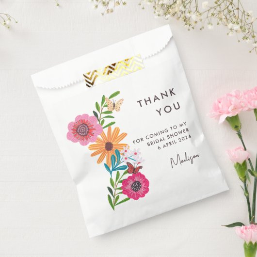 Hellrosa Wildblume Brautparty Vielen Dank Geschenktütchen (Versiegelt)