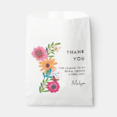 Hellrosa Wildblume Brautparty Vielen Dank Geschenktütchen (Vorderseite)