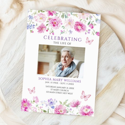 Hellrosa Wildblumen Beerdigungsauftrag Programm