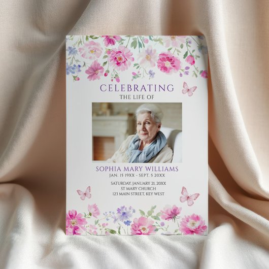 Hellrosa Wildblumen Beerdigungsauftrag Programm