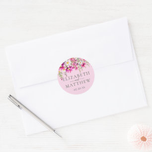 Hellrosa Wildblumen Blumenheilige Namen Runder Aufkleber