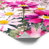 Hellrosa Wildblumen Blumenschrift Begrüßungszeiche Poster (Ecke)