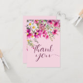 Hellrosa Wildblumen Boho Floral Elegantes Skript Karte (Vorderseite/Rückseite Beispiel)