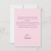 Hellrosa Wildblumen Boho Floral Vielen Dank Karte (Rückseite)